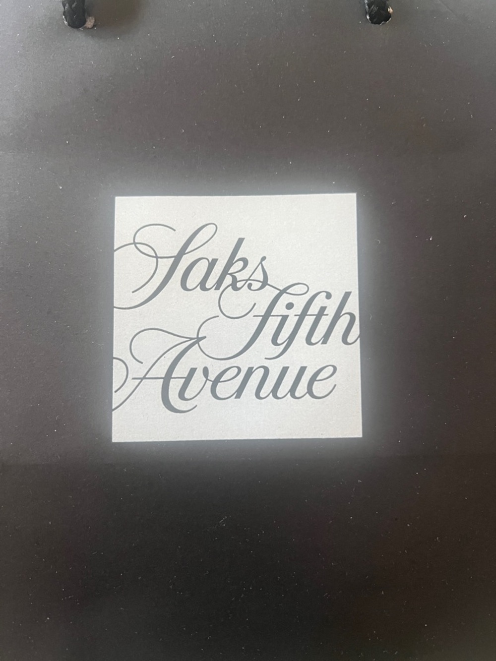 Saks Fifth Avenue Black Paper Shopping Tote with Rope Handles - Picture 2 of 6